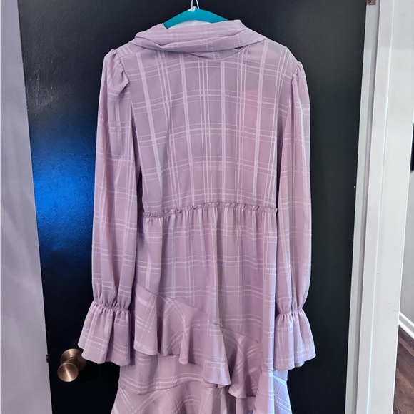 See By Chloe Dresses & Skirts - See by Chloé Lavender Plaid Long Sleeve Ruffle Dress